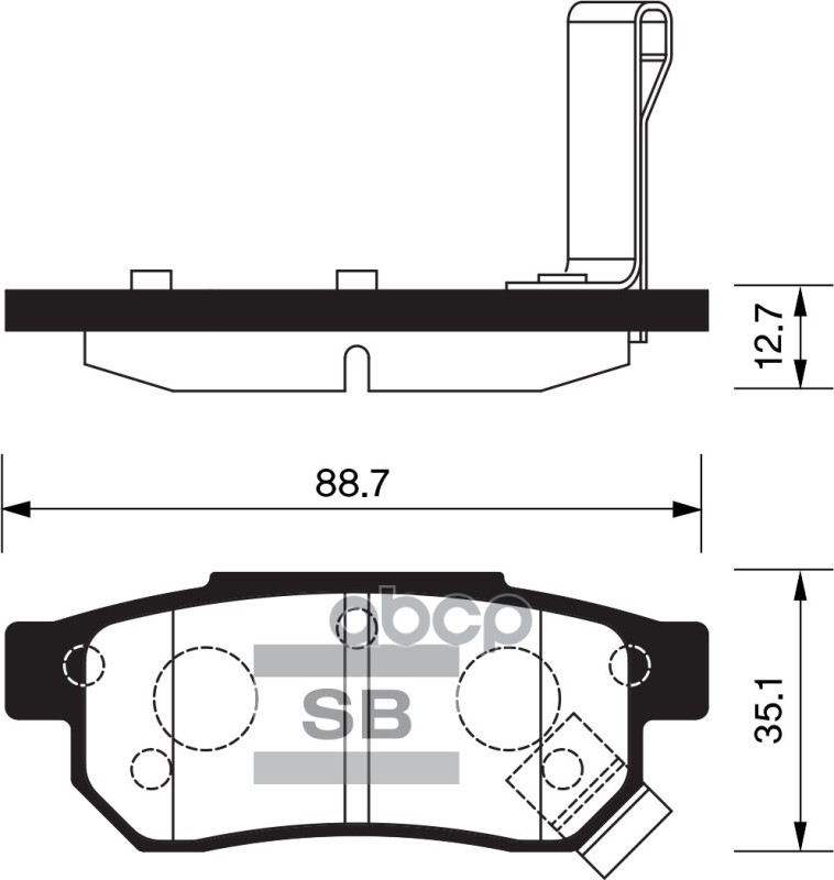 Колодки задние SANGSIN BRAKE SP1265